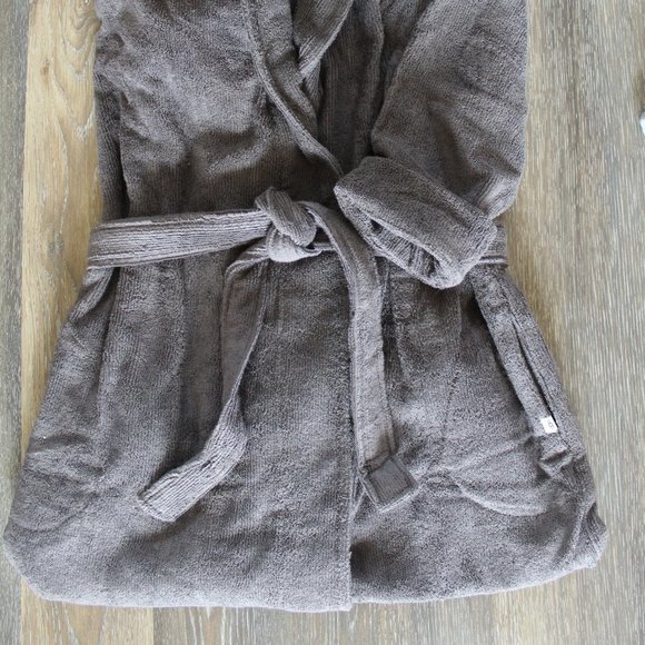 NWT UGG MEN'S RIBBED COTTON TERRY PLUSH ROBE GRAY‎ - Picture 5 of 7